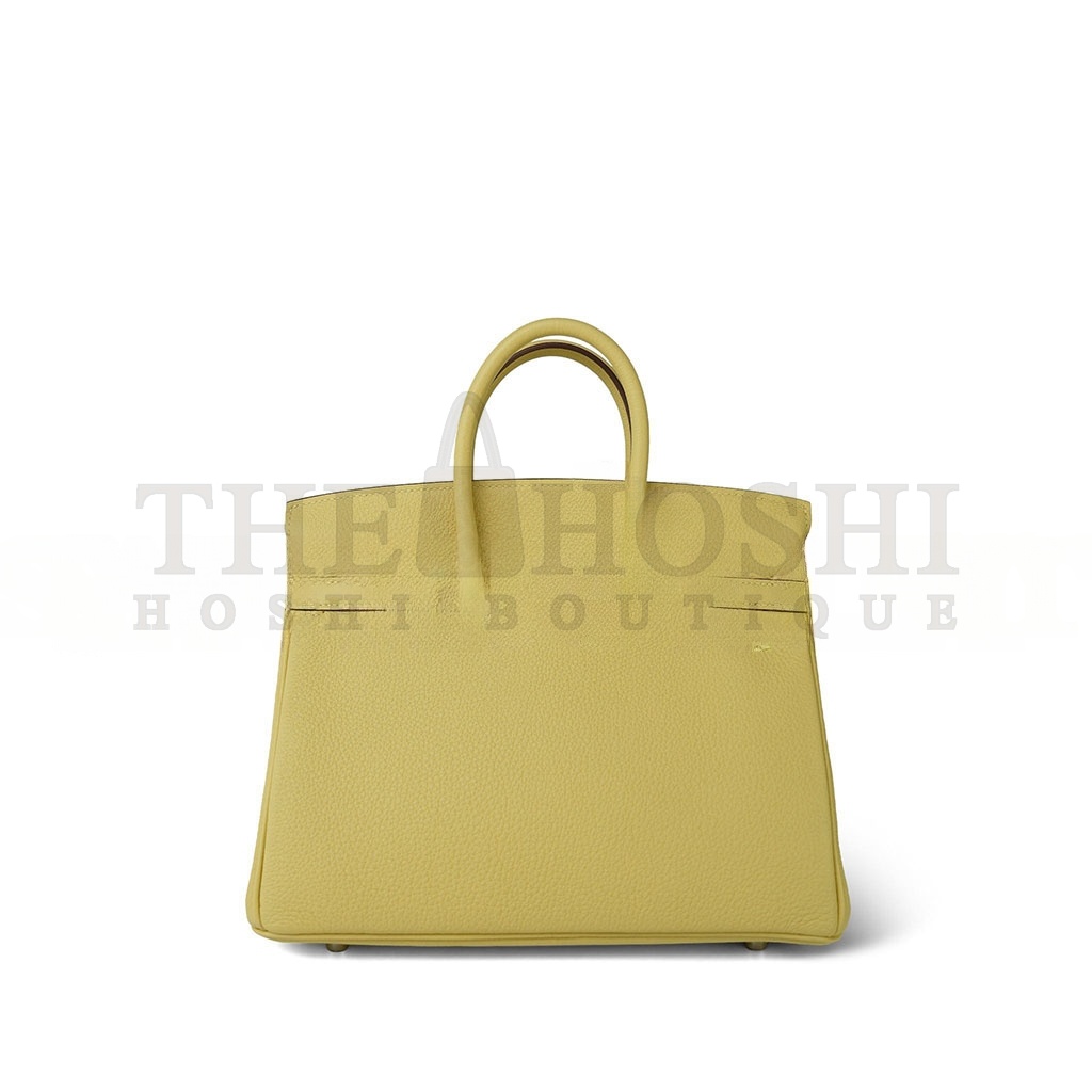 H**me5 BIRKIN 25 TOGO LEATHER LEMON YELLOW SILVER BUCKLE BAG H028369CK1Z (25*20*13cm) Master Quality